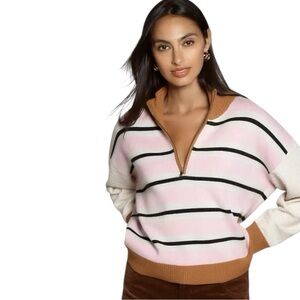 Anthropologie Maeve The Montana Mock-neck Half-Zip Sweater